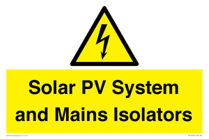 Solar PV System and Mains Isolators
